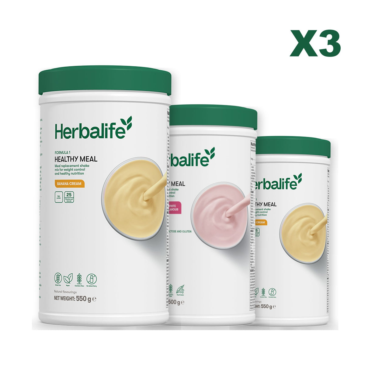 Formula 1 Banana Cream plus 2 flavours of your choice - Free From Raspberry & White Chocolate / Banana Cream
