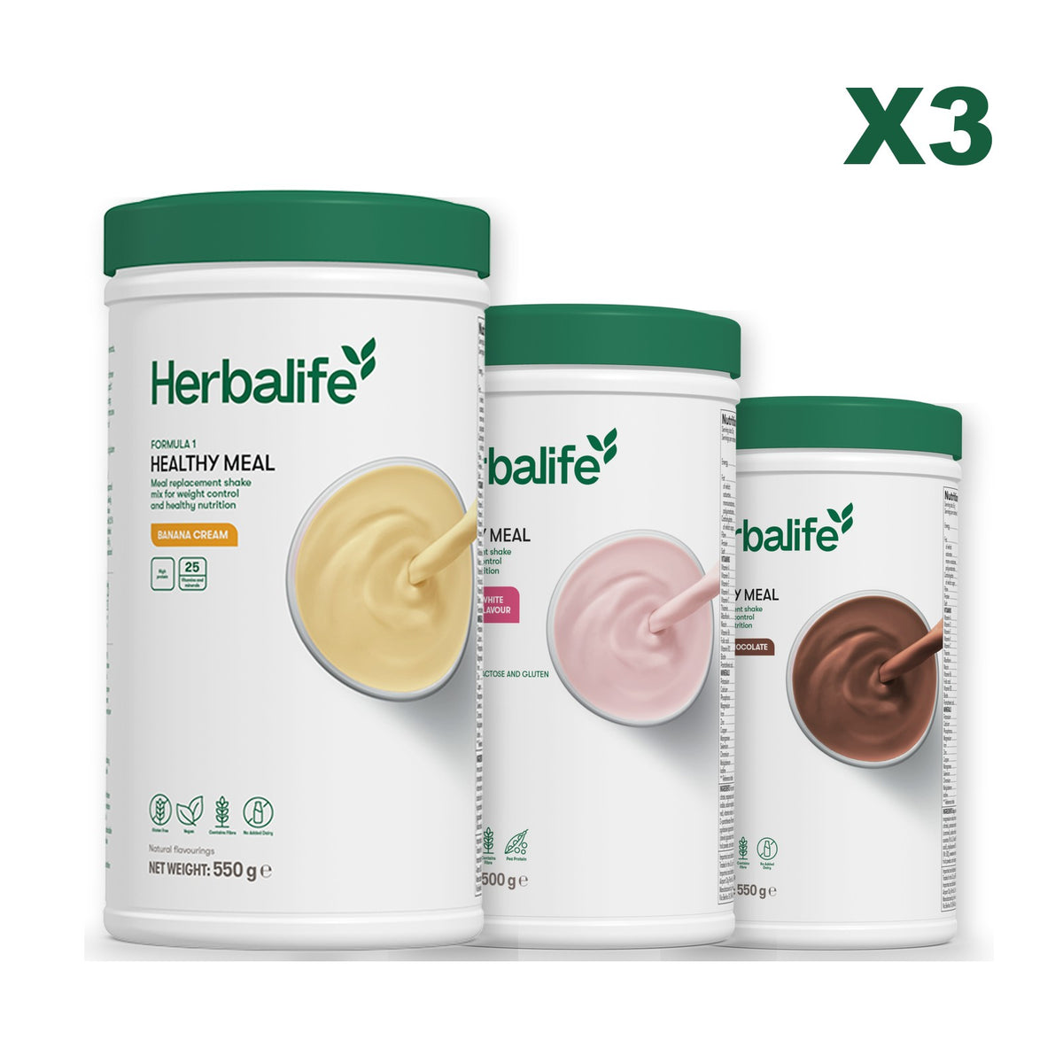 Formula 1 Banana Cream plus 2 flavours of your choice - Free From Raspberry & White Chocolate / Chocolate