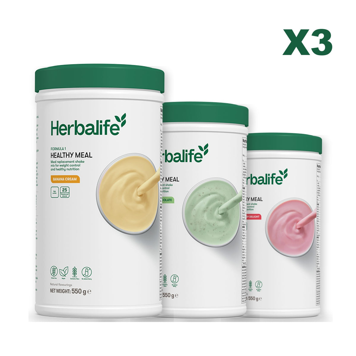 Formula 1 Banana Cream plus 2 flavours of your choice - Mint Chocolate / Strawberry
