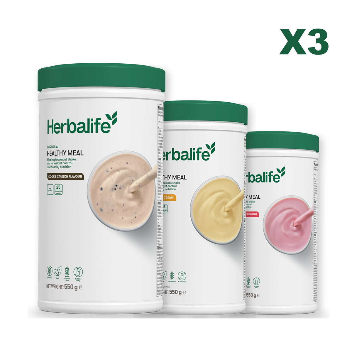 Formula 1 Cookie Crunch plus 2 flavours of your choice - Banana Cream / Strawberry