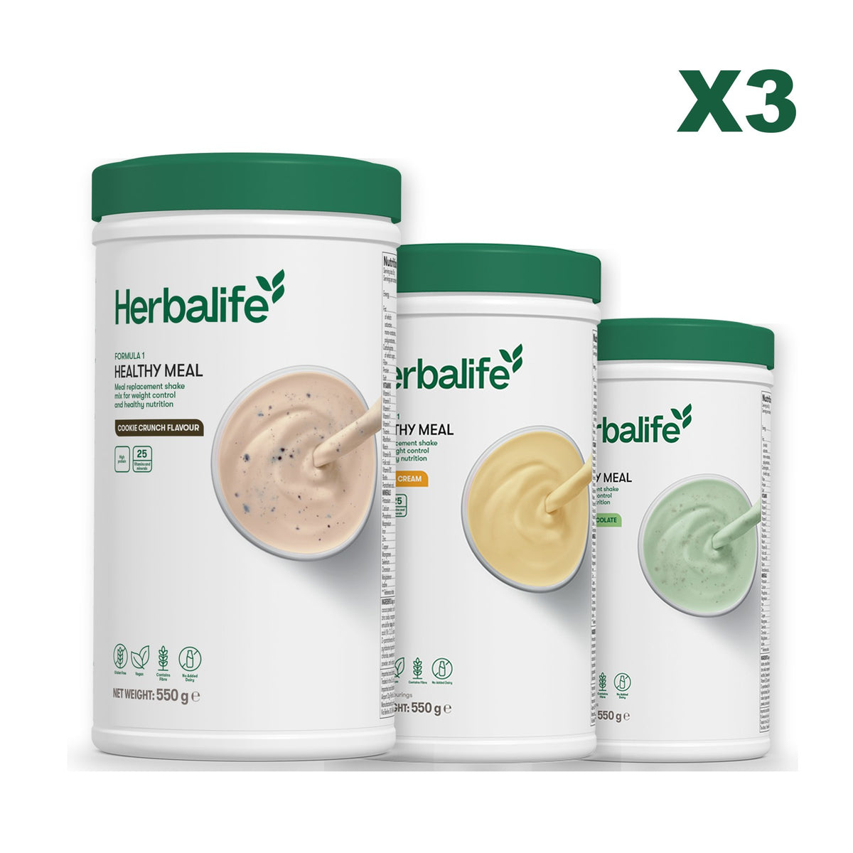 Formula 1 Cookie Crunch plus 2 flavours of your choice - Banana Cream / Mint Chocolate