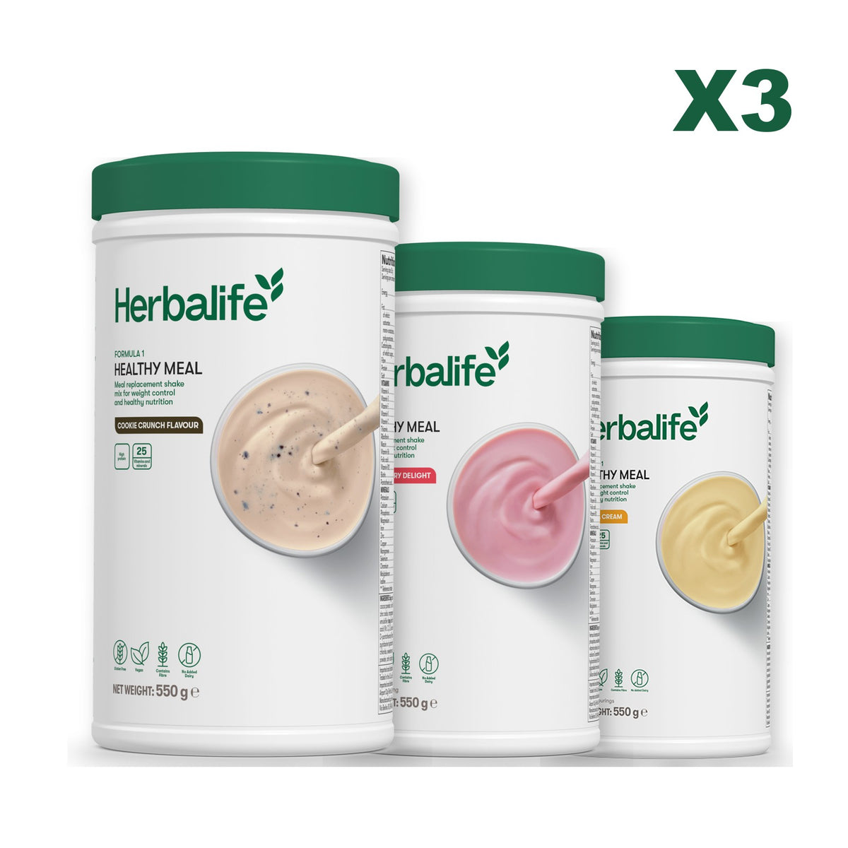 Formula 1 Cookie Crunch plus 2 flavours of your choice - Strawberry / Banana Cream