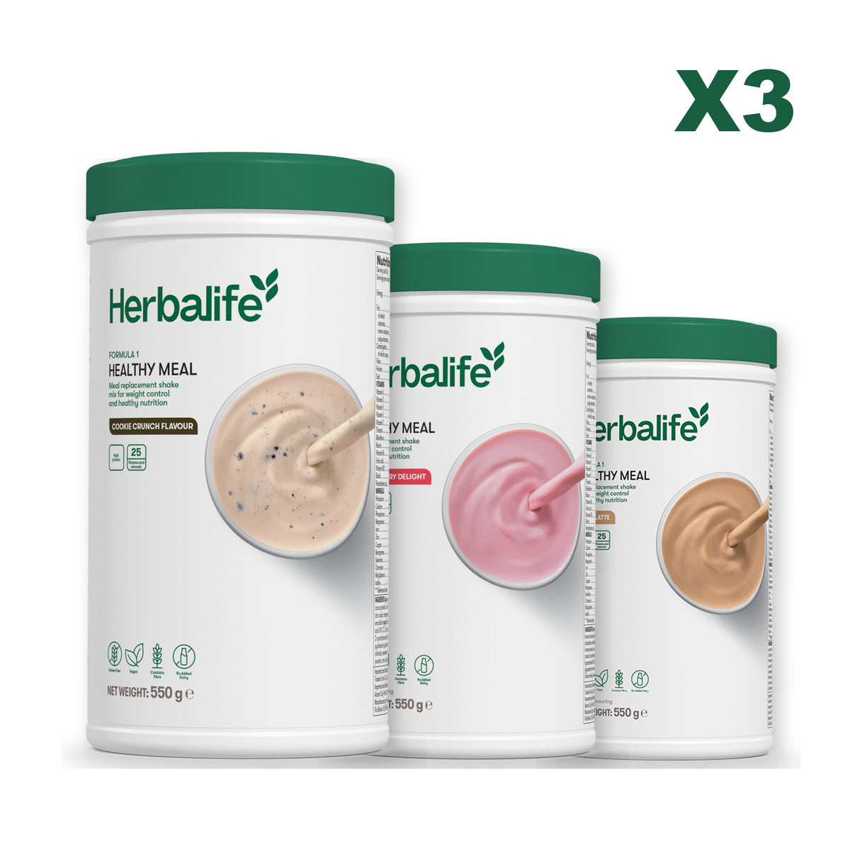 Formula 1 Cookie Crunch plus 2 flavours of your choice - Strawberry / Cafe Latte