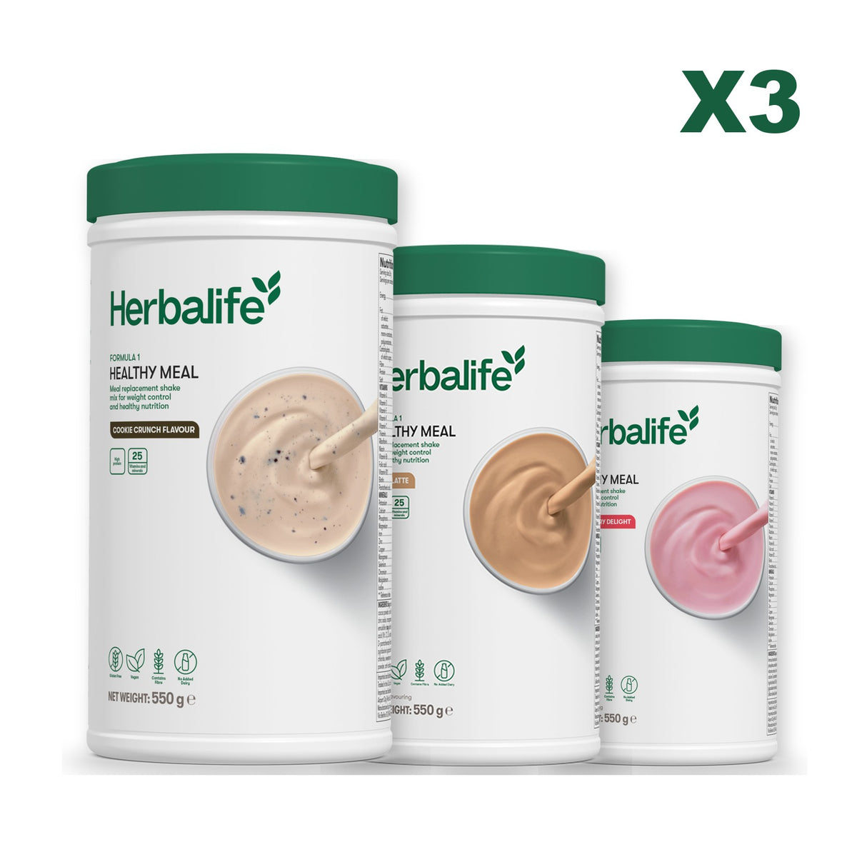 Formula 1 Cookie Crunch plus 2 flavours of your choice - Cafe Latte / Strawberry