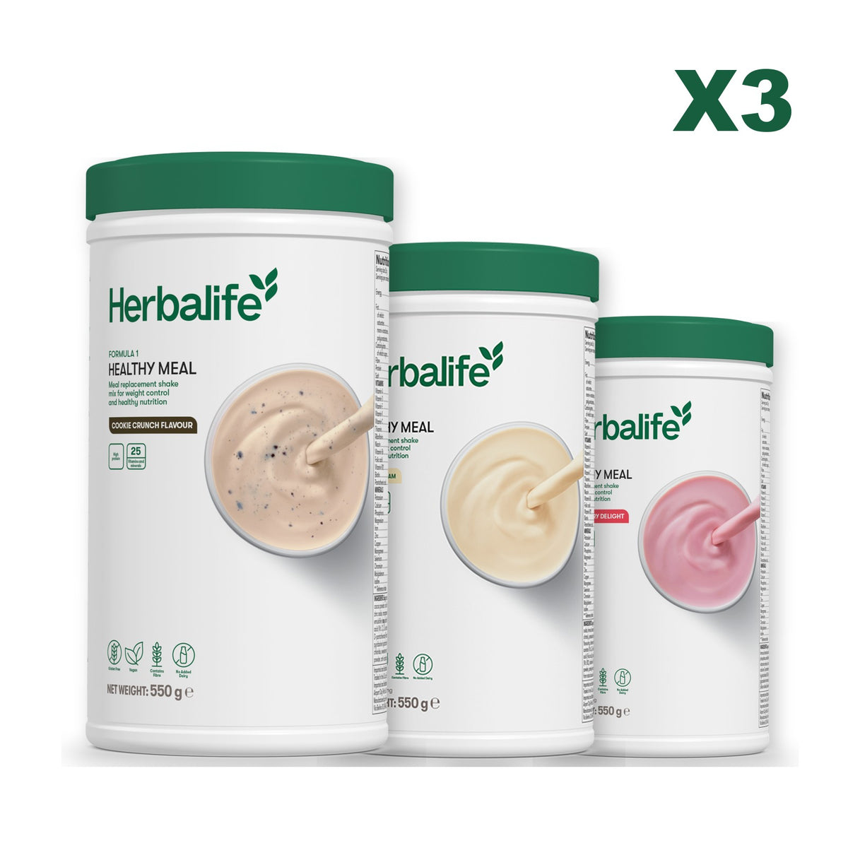 Formula 1 Cookie Crunch plus 2 flavours of your choice - Vanilla / Strawberry
