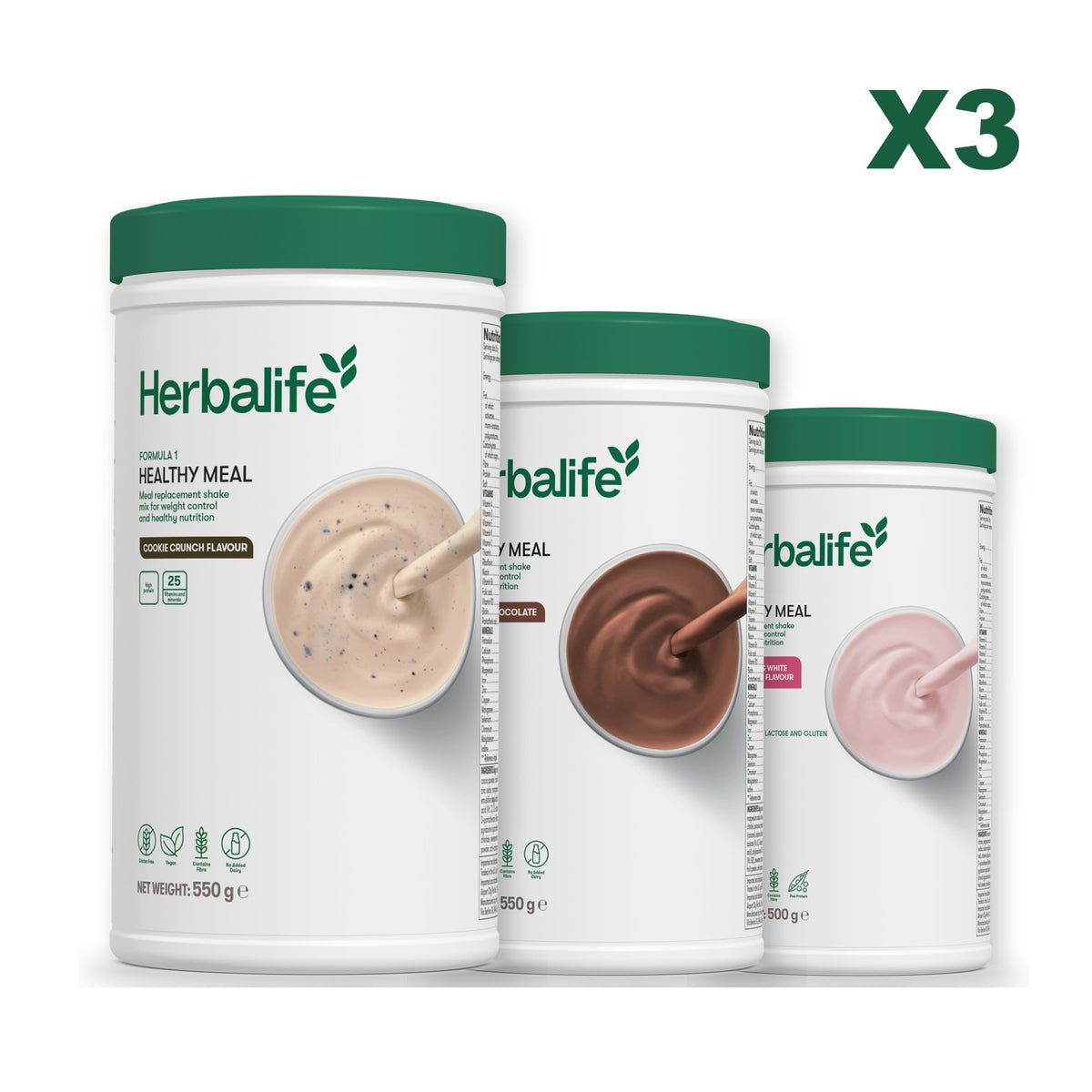 Formula 1 Cookie Crunch plus 2 flavours of your choice - Chocolate / Free From Raspberry & White Chocolate