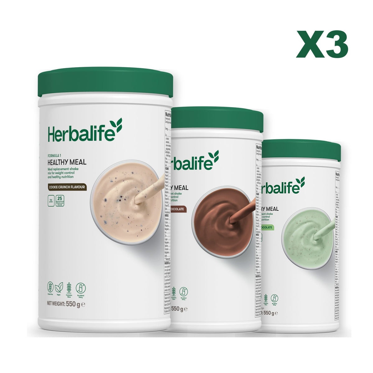 Formula 1 Cookie Crunch plus 2 flavours of your choice - Chocolate / Mint Chocolate