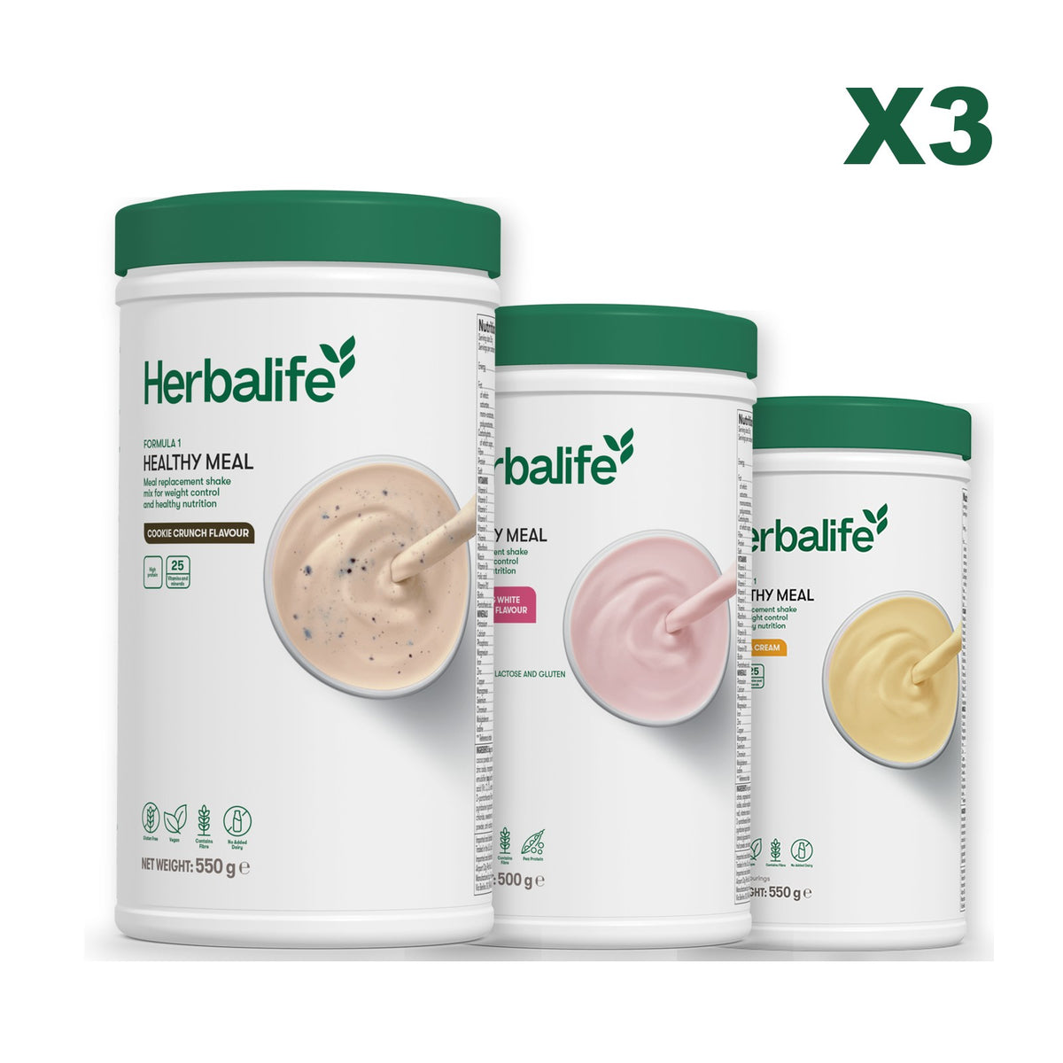 Formula 1 Cookie Crunch plus 2 flavours of your choice - Free From Raspberry & White Chocolate / Banana Cream