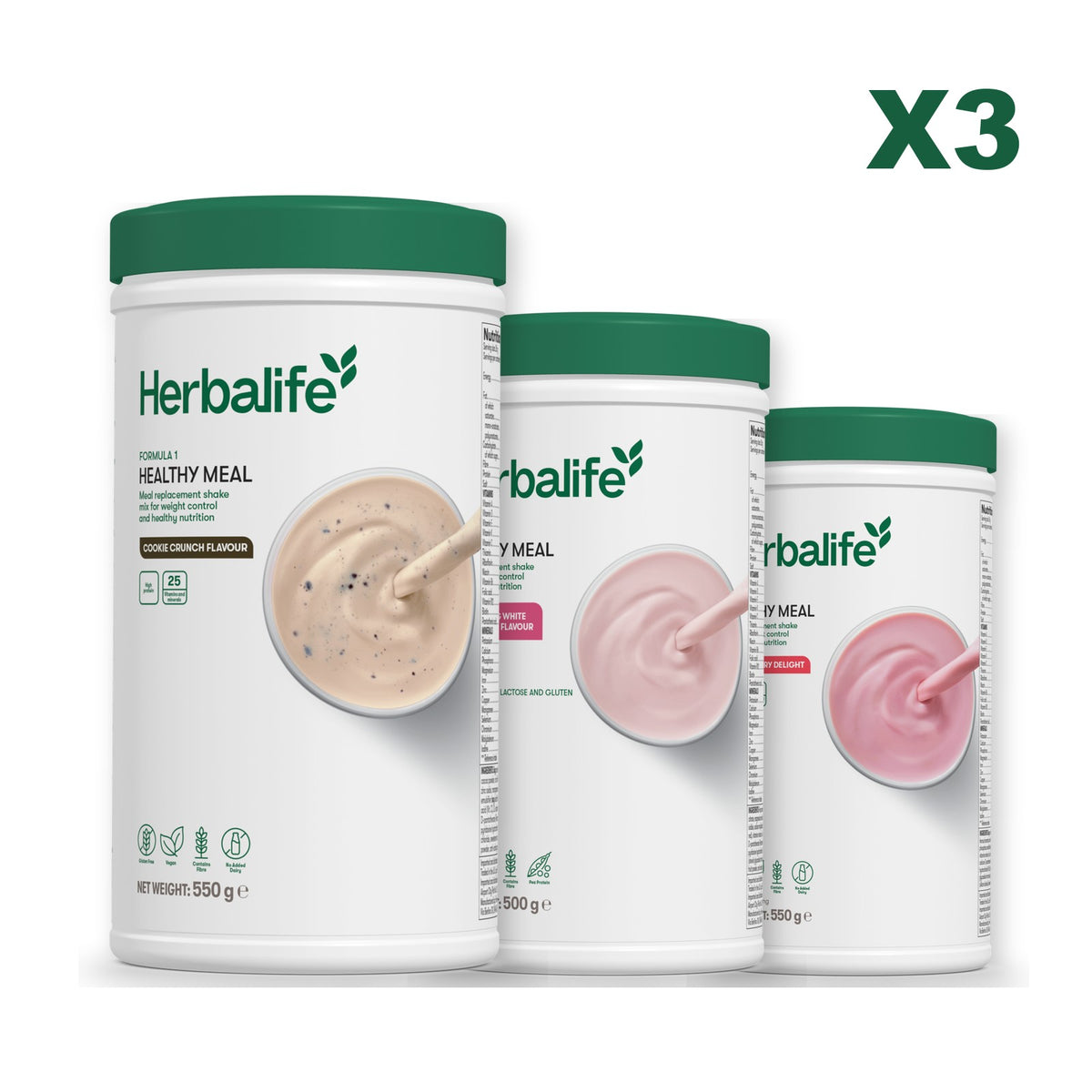 Formula 1 Cookie Crunch plus 2 flavours of your choice - Free From Raspberry & White Chocolate / Strawberry