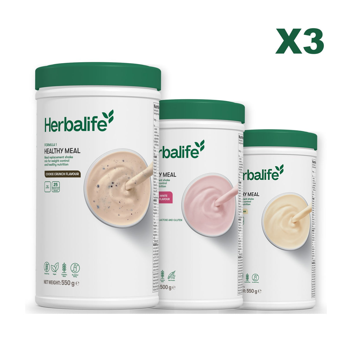 Formula 1 Cookie Crunch plus 2 flavours of your choice - Free From Raspberry & White Chocolate / Vanilla