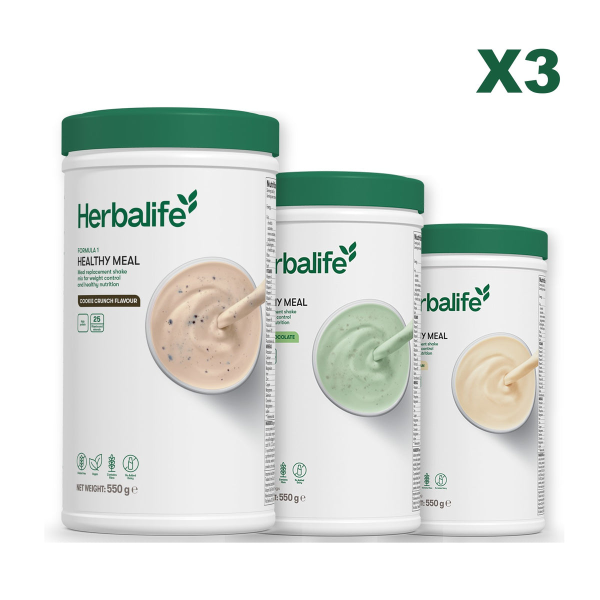 Formula 1 Cookie Crunch plus 2 flavours of your choice - Mint Chocolate / Vanilla