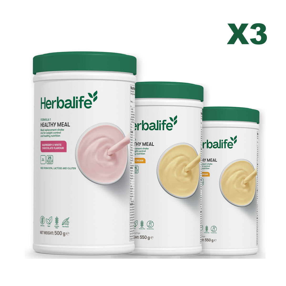 Formula 1 Free From Raspberry and White Chocolate plus 2 flavours of your choice - Banana Cream / Banana Cream