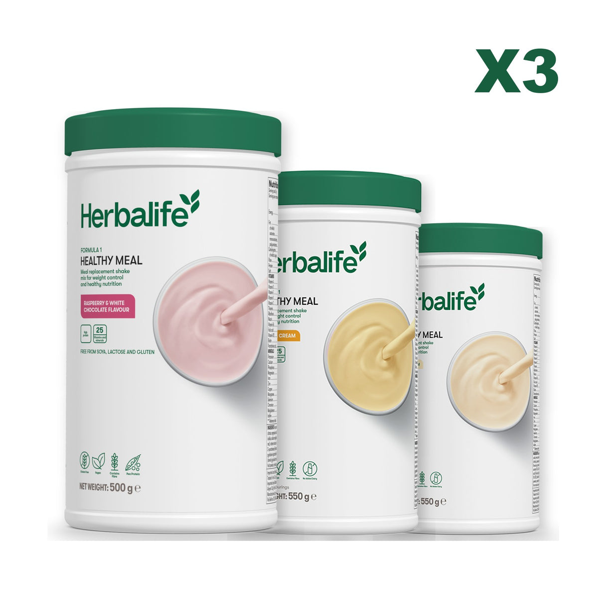 Formula 1 Free From Raspberry and White Chocolate plus 2 flavours of your choice - Banana Cream / Vanilla