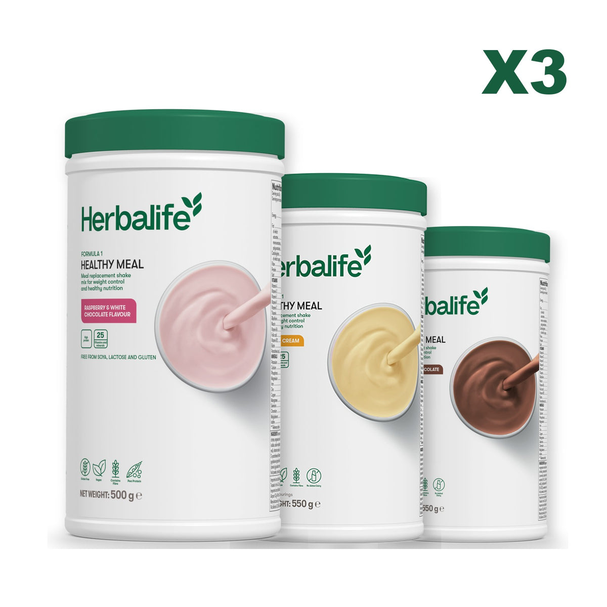 Formula 1 Free From Raspberry and White Chocolate plus 2 flavours of your choice - Banana Cream / Chocolate