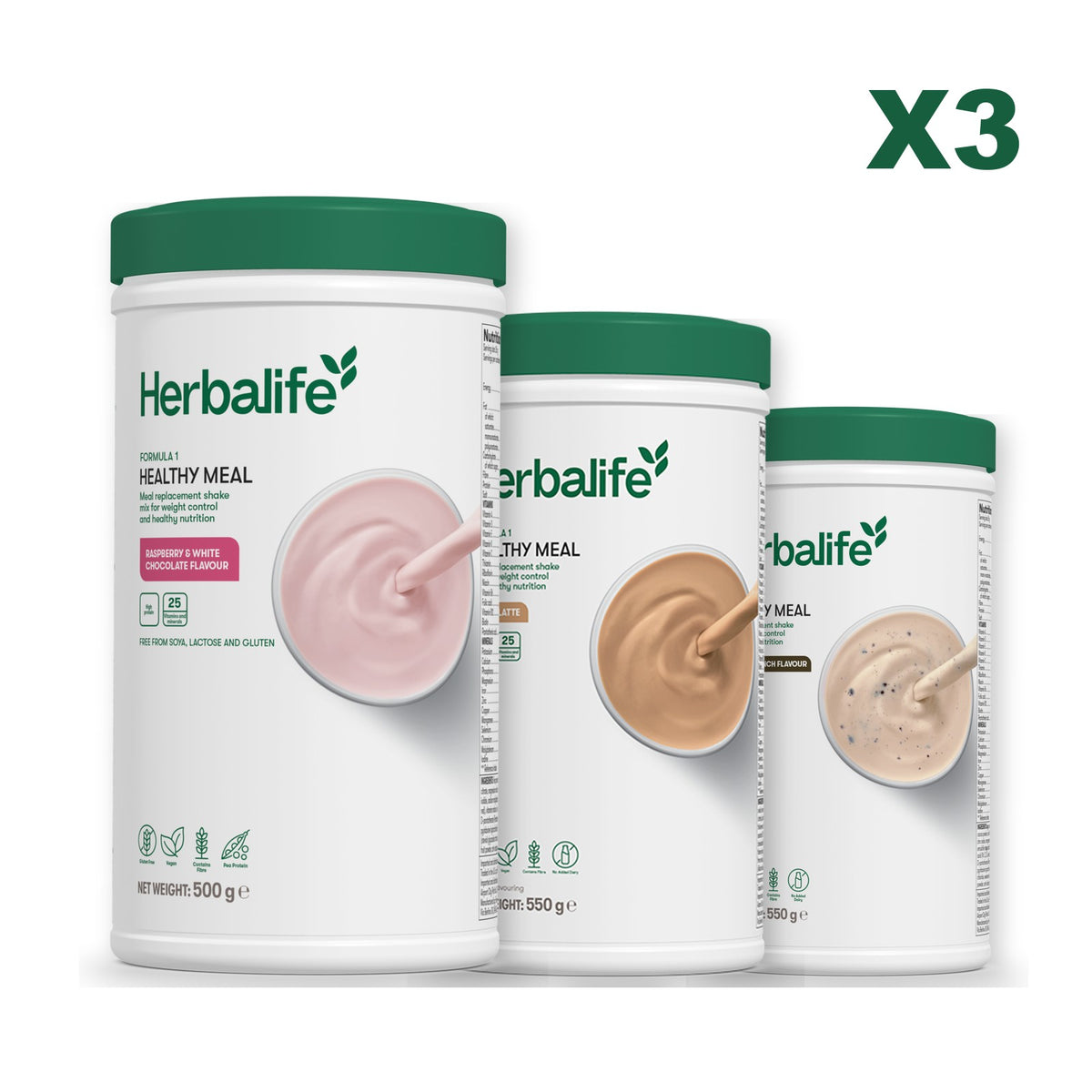 Formula 1 Free From Raspberry and White Chocolate plus 2 flavours of your choice - Cafe Latte / Cookie Crunch
