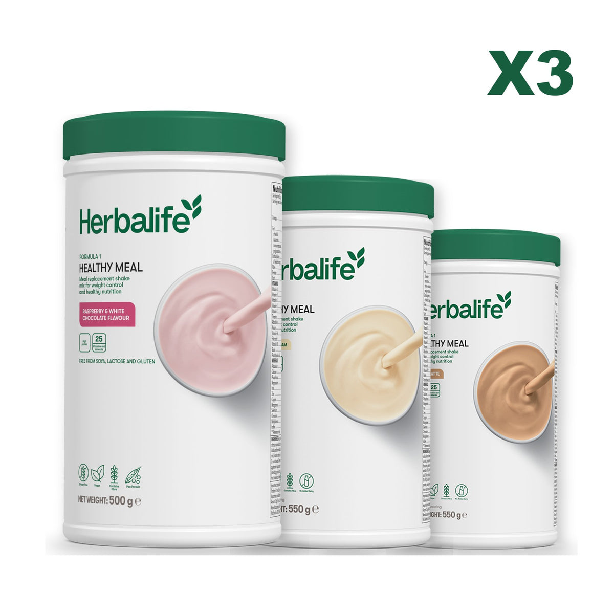 Formula 1 Free From Raspberry and White Chocolate plus 2 flavours of your choice - Vanilla / Cafe Latte
