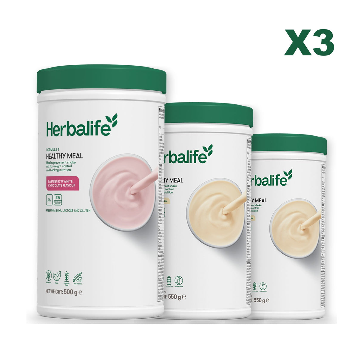 Formula 1 Free From Raspberry and White Chocolate plus 2 flavours of your choice - Vanilla / Vanilla