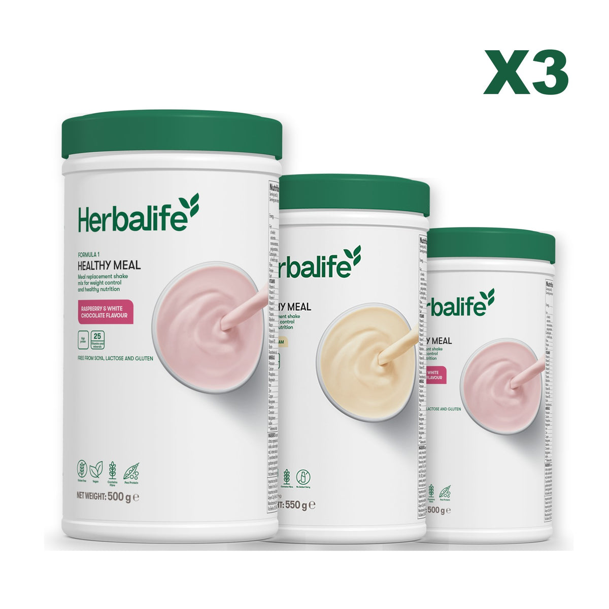 Formula 1 Free From Raspberry and White Chocolate plus 2 flavours of your choice - Vanilla / Free From Raspberry & White Chocolate