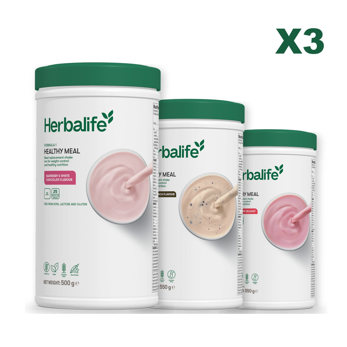 Formula 1 Free From Raspberry and White Chocolate plus 2 flavours of your choice - Cookie Crunch / Strawberry