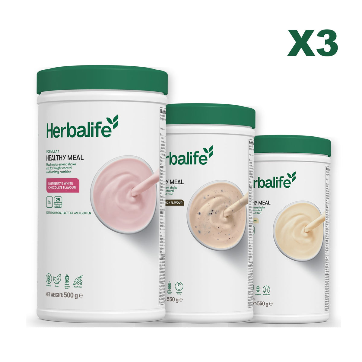 Formula 1 Free From Raspberry and White Chocolate plus 2 flavours of your choice - Cookie Crunch / Vanilla