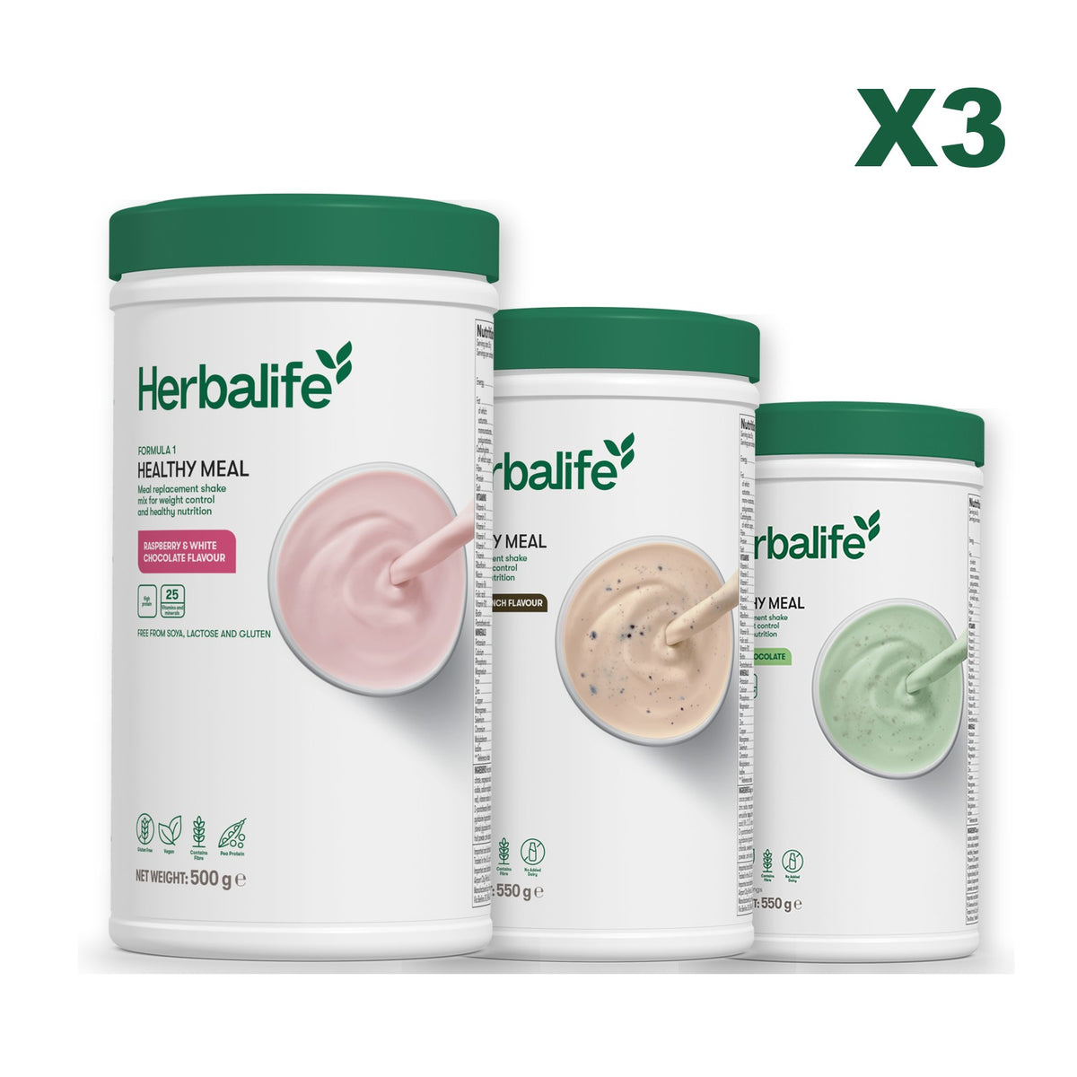 Formula 1 Free From Raspberry and White Chocolate plus 2 flavours of your choice - Cookie Crunch / Mint Chocolate