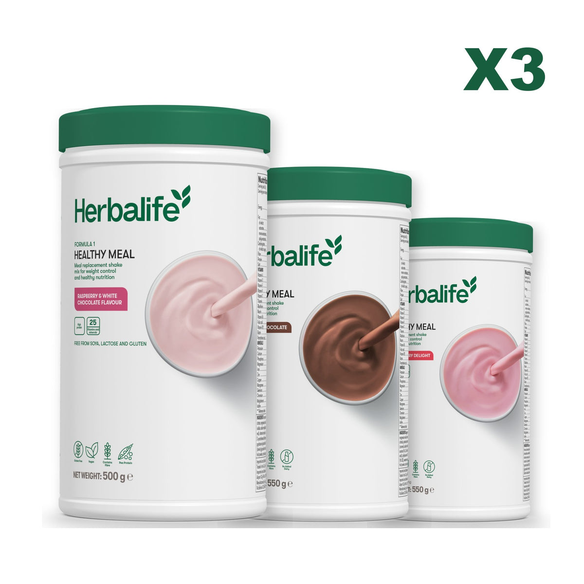 Formula 1 Free From Raspberry and White Chocolate plus 2 flavours of your choice - Chocolate / Strawberry