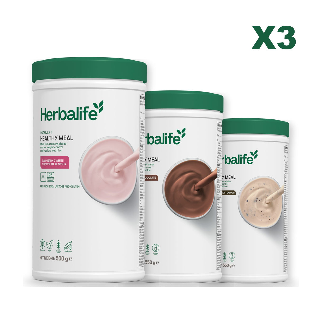 Formula 1 Free From Raspberry and White Chocolate plus 2 flavours of your choice - Chocolate / Cookie Crunch