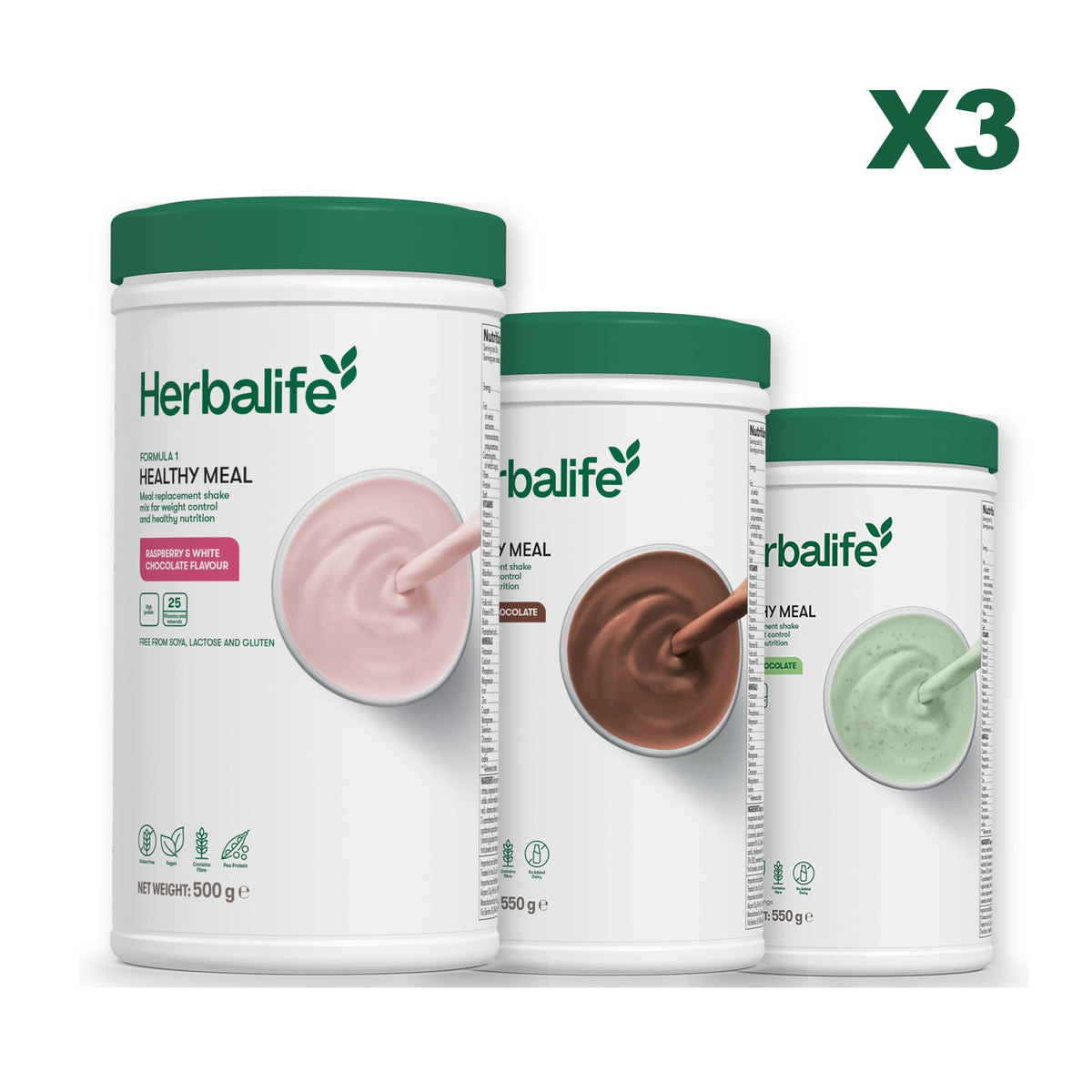 Formula 1 Free From Raspberry and White Chocolate plus 2 flavours of your choice - Chocolate / Mint Chocolate