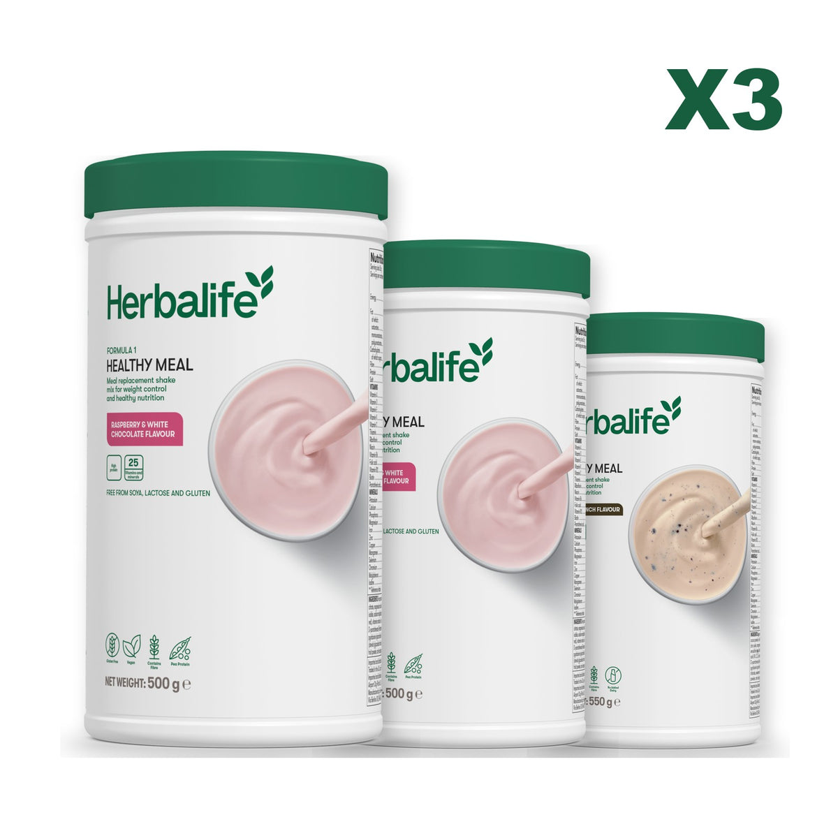 Formula 1 Free From Raspberry and White Chocolate plus 2 flavours of your choice - Free From Raspberry & White Chocolate / Cookie Crunch