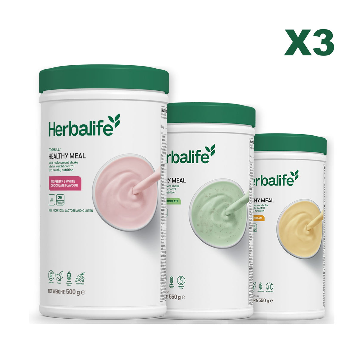 Formula 1 Free From Raspberry and White Chocolate plus 2 flavours of your choice - Mint Chocolate / Banana Cream