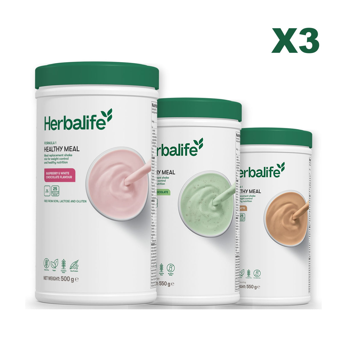 Formula 1 Free From Raspberry and White Chocolate plus 2 flavours of your choice - Mint Chocolate / Cafe Latte