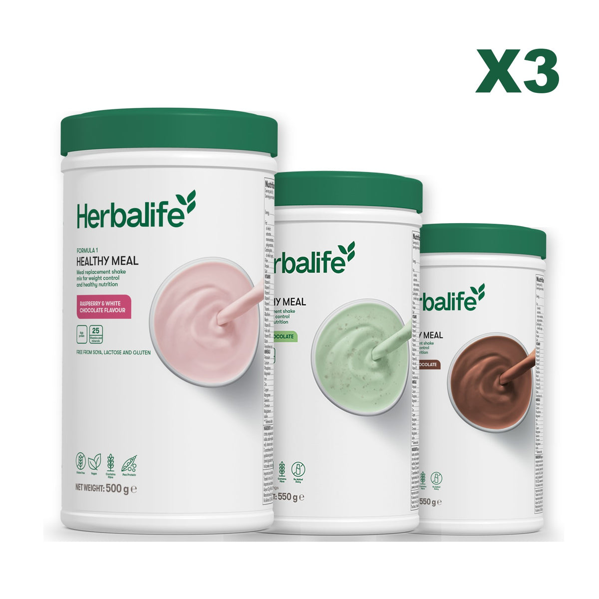 Formula 1 Free From Raspberry and White Chocolate plus 2 flavours of your choice - Mint Chocolate / Chocolate