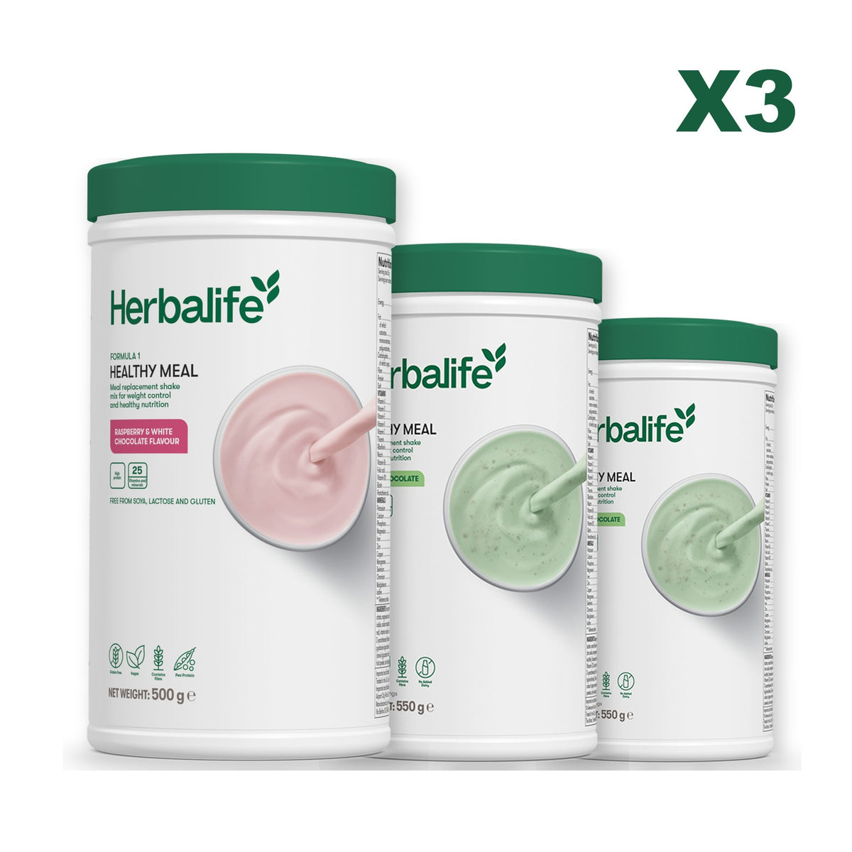 Formula 1 Free From Raspberry and White Chocolate plus 2 flavours of your choice - Mint Chocolate / Mint Chocolate