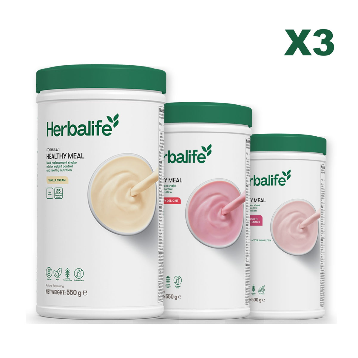 Formula 1 Vanilla plus 2 flavours of your choice - Strawberry / Free From Raspberry & White Chocolate