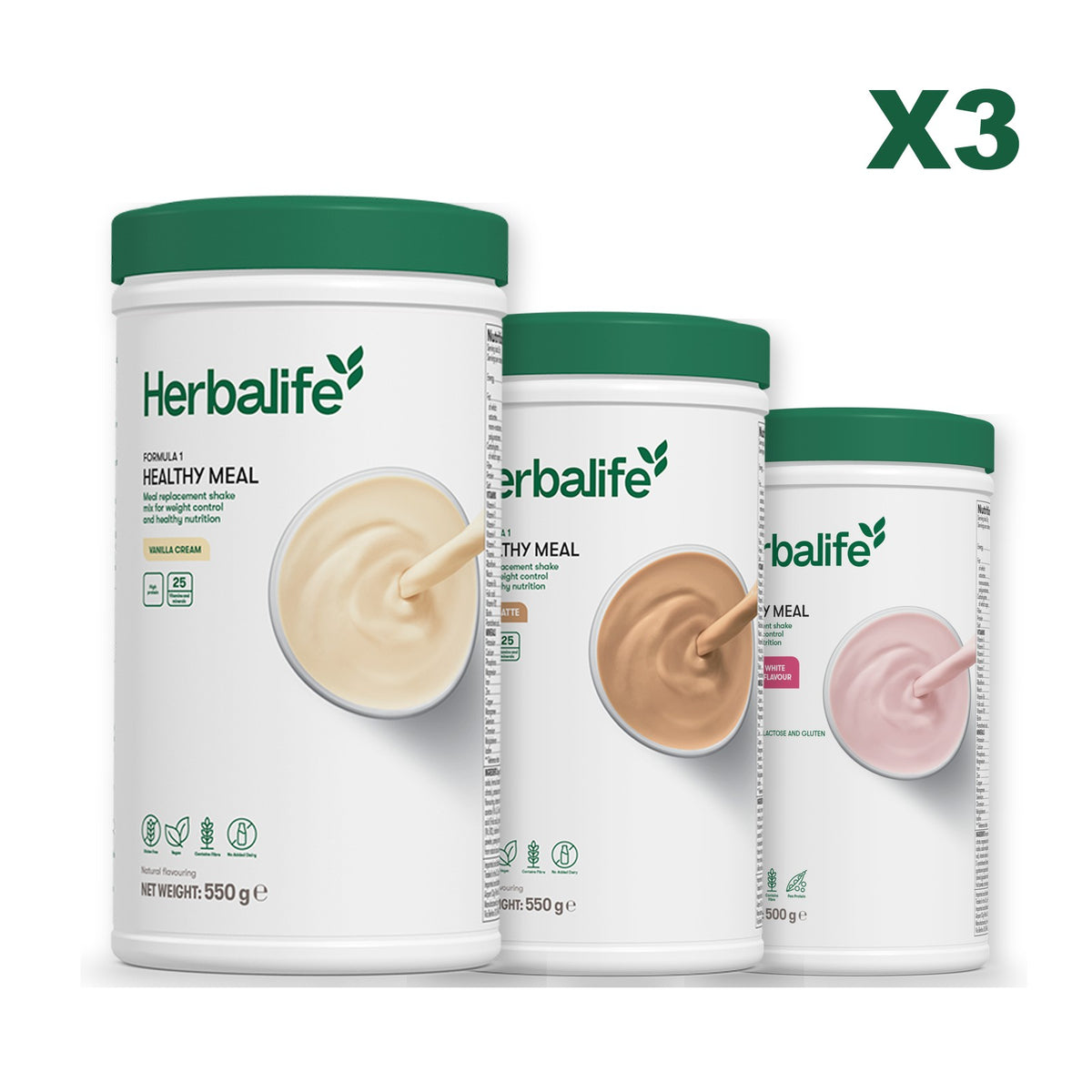 Formula 1 Vanilla plus 2 flavours of your choice - Cafe Latte / Free From Raspberry & White Chocolate