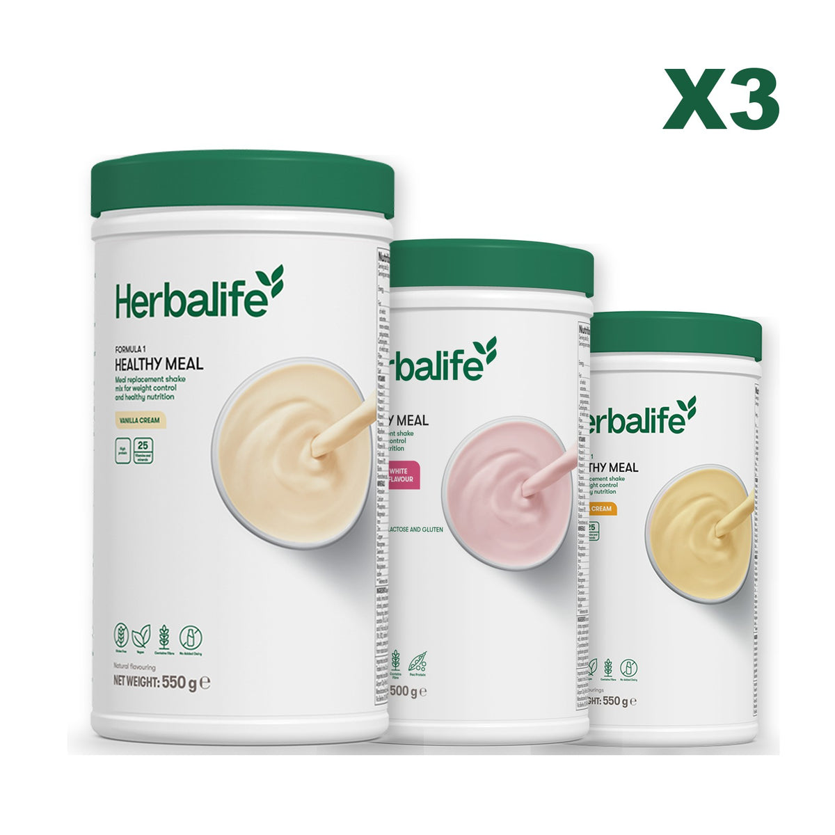 Formula 1 Vanilla plus 2 flavours of your choice - Free From Raspberry & White Chocolate / Banana Cream