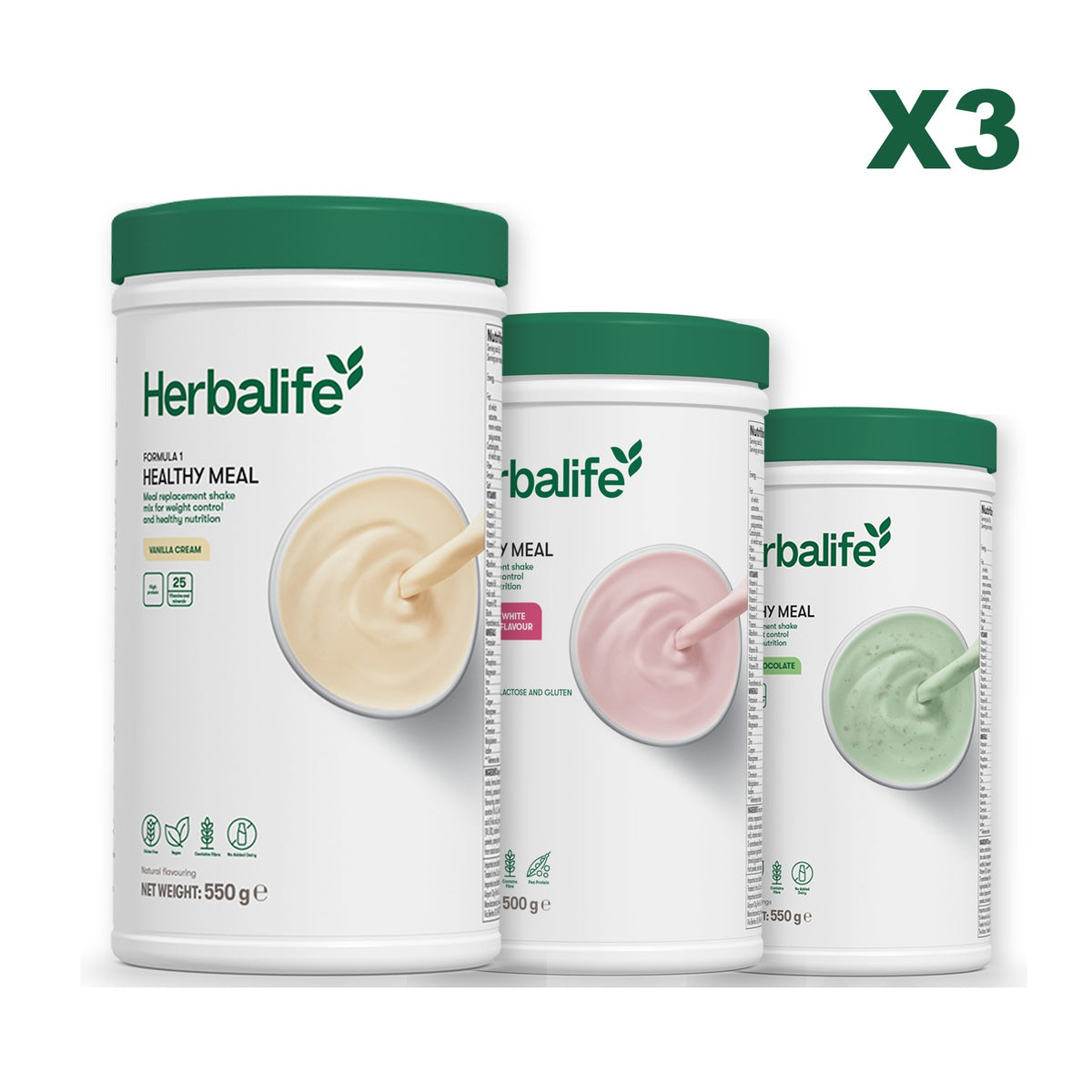 Formula 1 Vanilla plus 2 flavours of your choice - Free From Raspberry & White Chocolate / Mint Chocolate