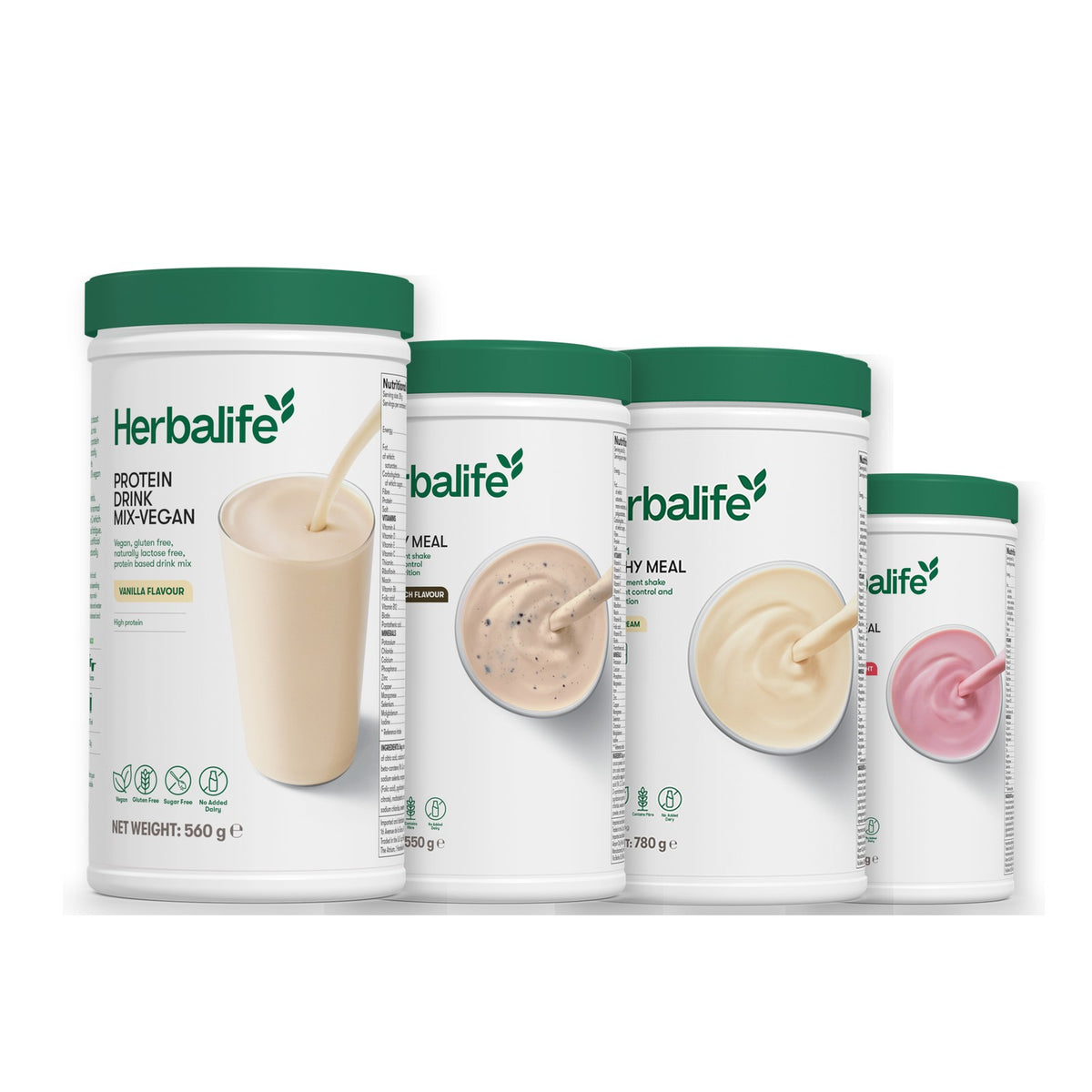 Protein Drink Mix + x3 F1 Shakes - COOKIE CRUNCH + 2 Flavours of Your Choice with Vegan Protein Drink Mix - Vanilla (Large 780g) / Strawberry