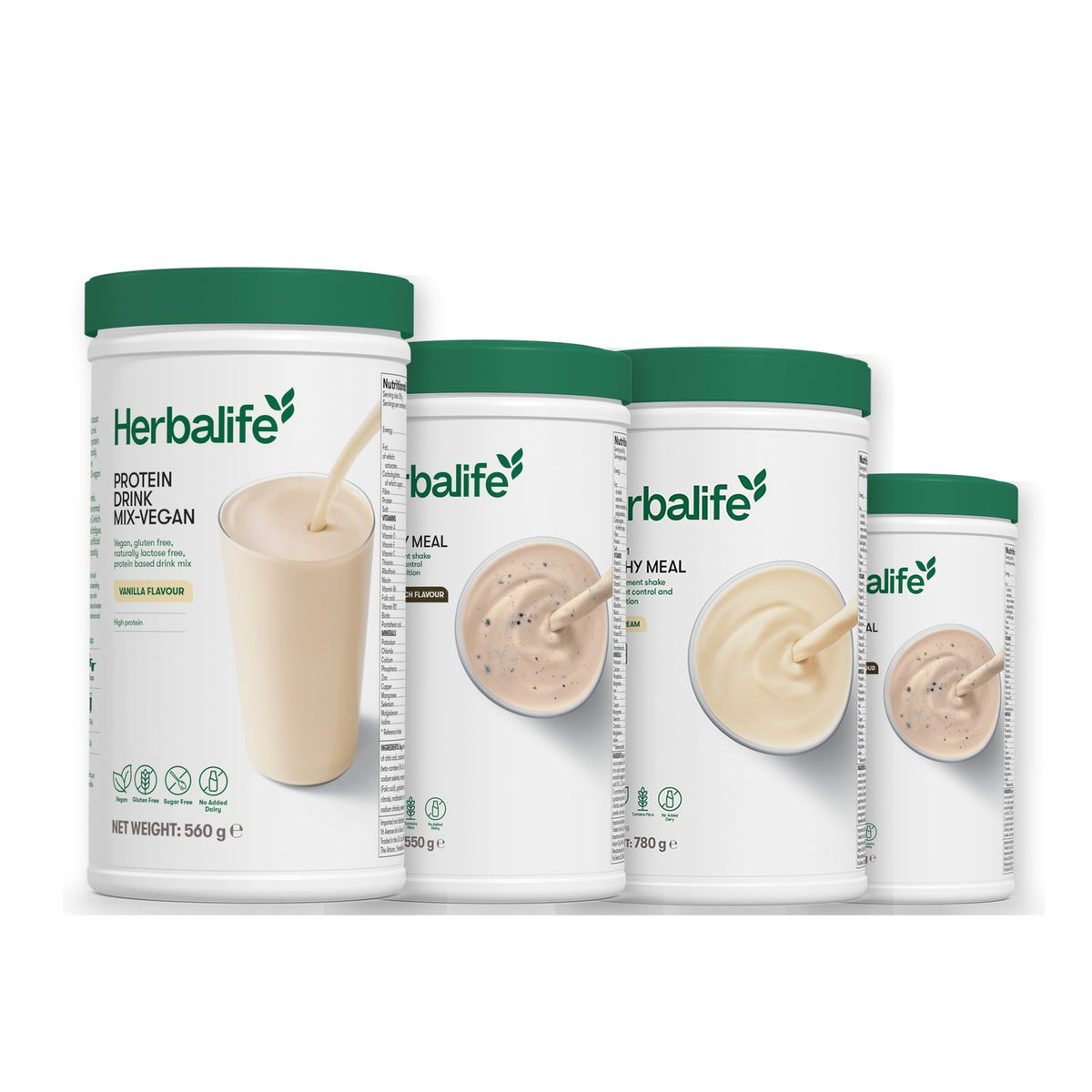 Protein Drink Mix + x3 F1 Shakes - COOKIE CRUNCH + 2 Flavours of Your Choice with Vegan Protein Drink Mix - Vanilla (Large 780g) / Cookie Crunch