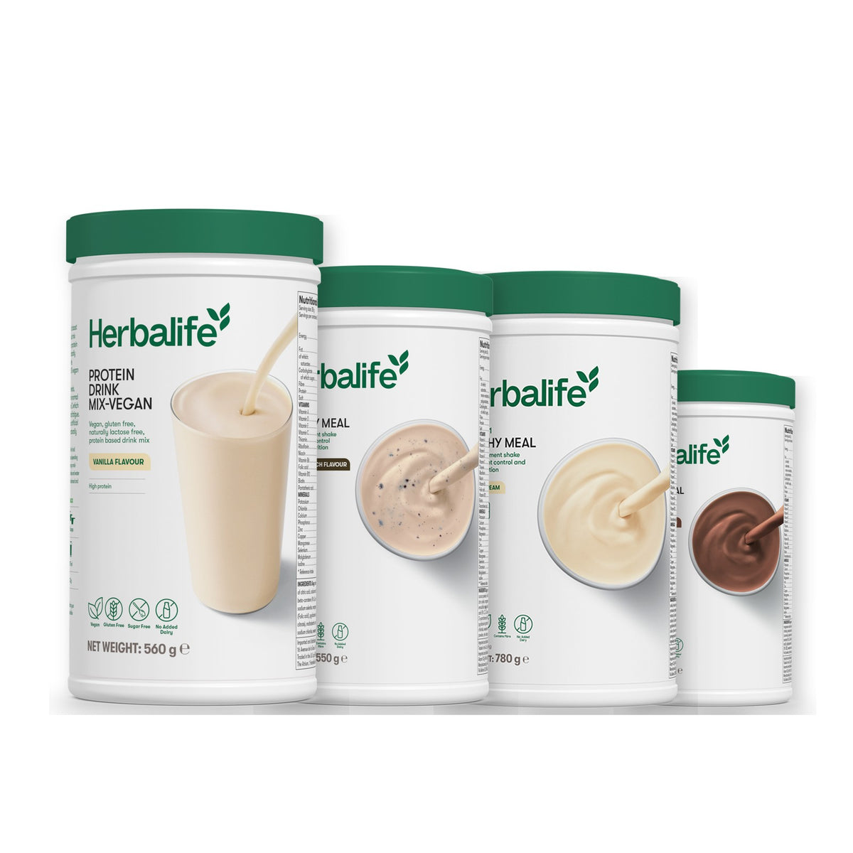Protein Drink Mix + x3 F1 Shakes - COOKIE CRUNCH + 2 Flavours of Your Choice with Vegan Protein Drink Mix - Vanilla (Large 780g) / Chocolate