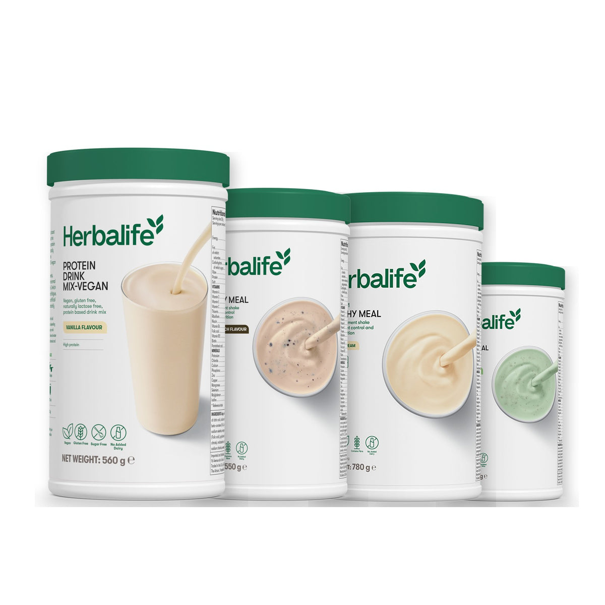Protein Drink Mix + x3 F1 Shakes - COOKIE CRUNCH + 2 Flavours of Your Choice with Vegan Protein Drink Mix - Vanilla (Large 780g) / Mint Chocolate