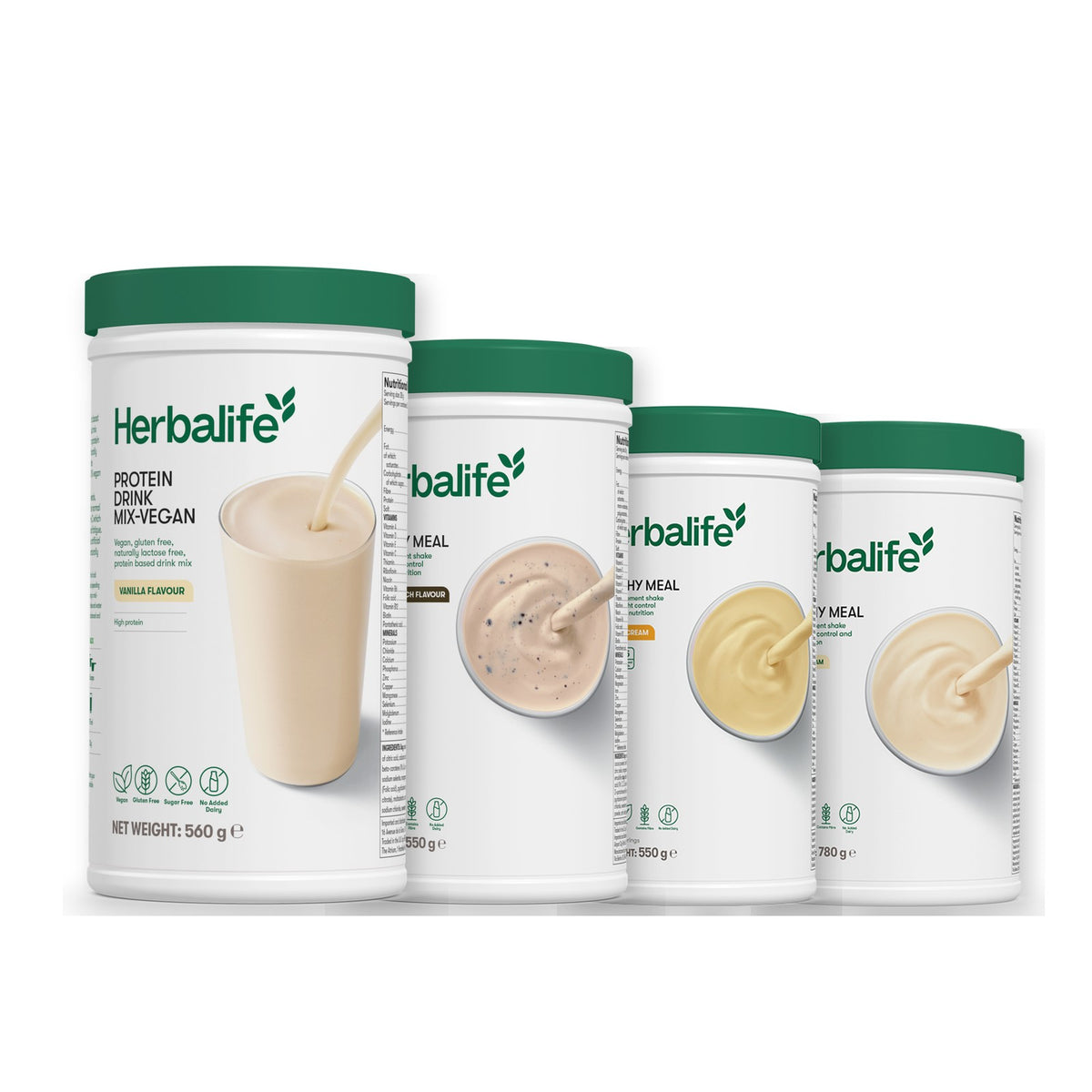 Protein Drink Mix + x3 F1 Shakes - COOKIE CRUNCH + 2 Flavours of Your Choice with Vegan Protein Drink Mix - Banana Cream / Vanilla (Large 780g)