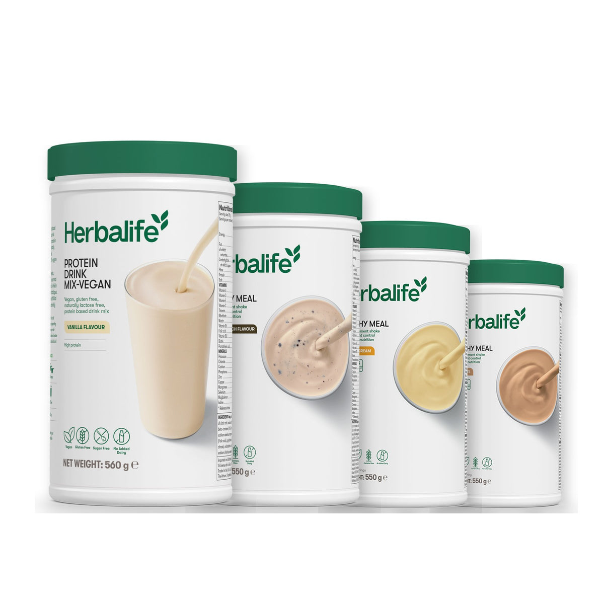 Protein Drink Mix + x3 F1 Shakes - COOKIE CRUNCH + 2 Flavours of Your Choice with Vegan Protein Drink Mix - Banana Cream / Cafe Latte