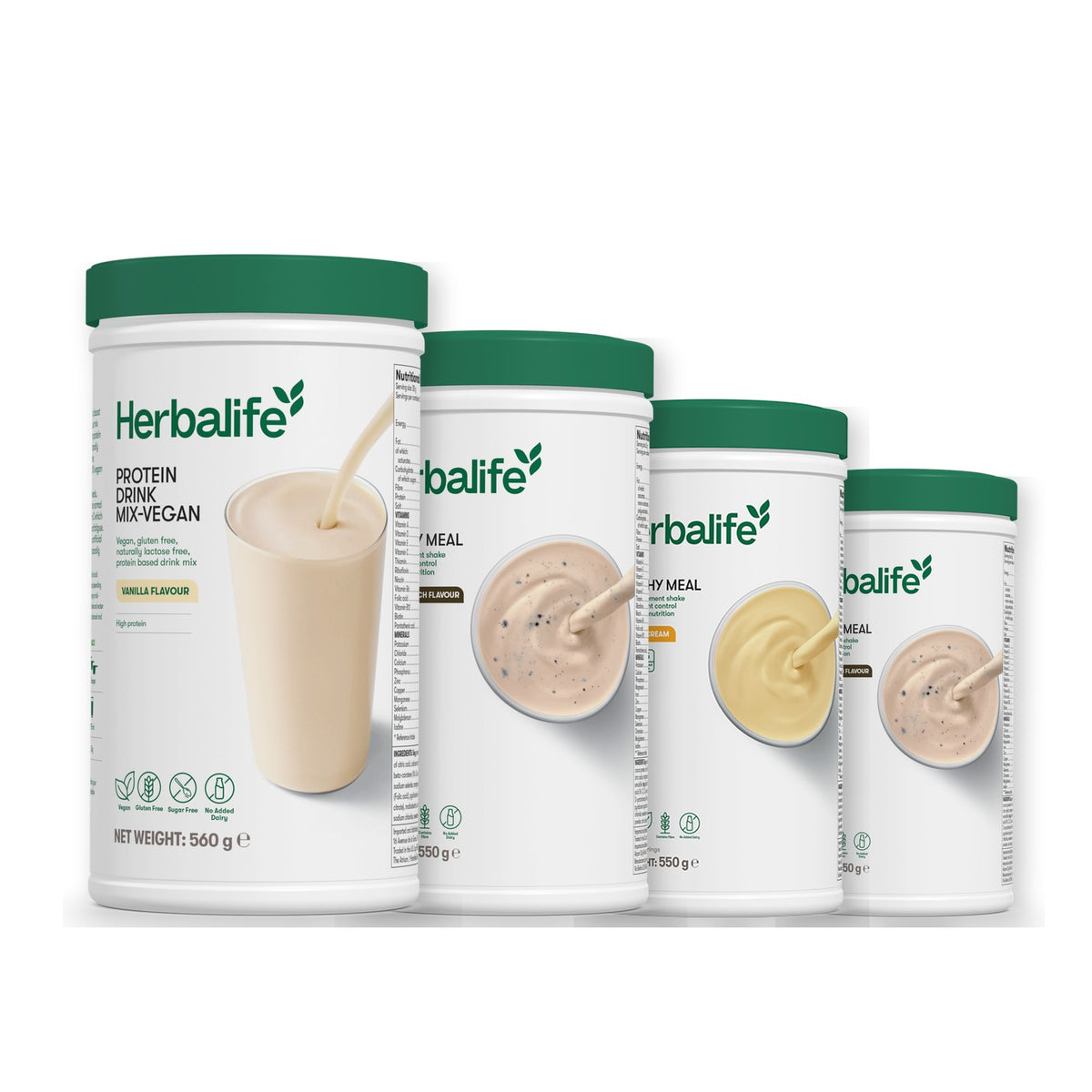 Protein Drink Mix + x3 F1 Shakes - COOKIE CRUNCH + 2 Flavours of Your Choice with Vegan Protein Drink Mix - Banana Cream / Cookie Crunch