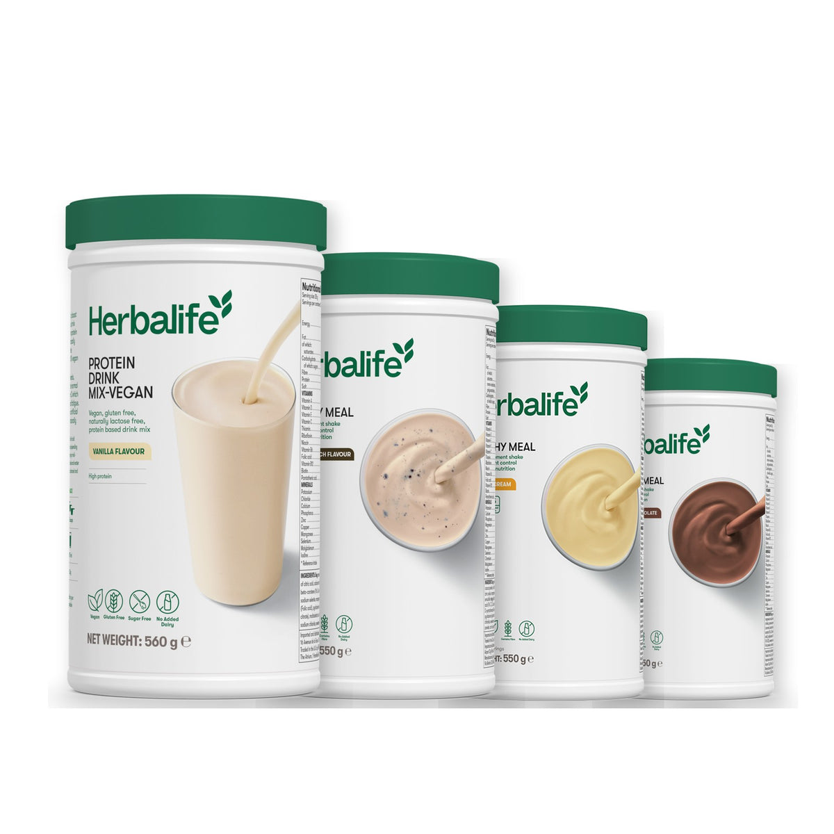 Protein Drink Mix + x3 F1 Shakes - COOKIE CRUNCH + 2 Flavours of Your Choice with Vegan Protein Drink Mix - Banana Cream / Chocolate