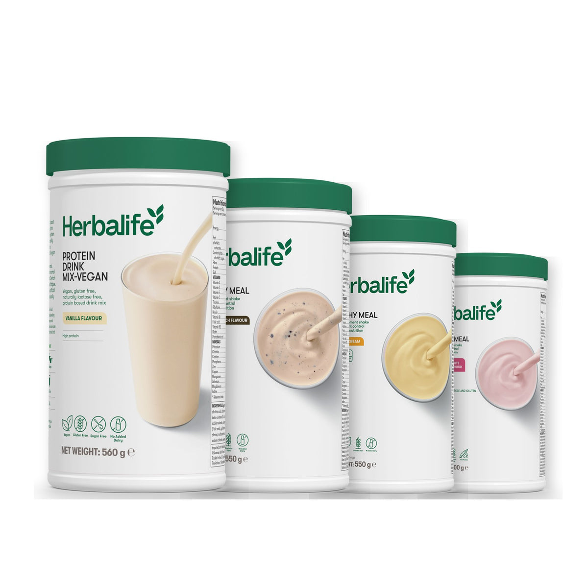 Protein Drink Mix + x3 F1 Shakes - COOKIE CRUNCH + 2 Flavours of Your Choice with Vegan Protein Drink Mix - Banana Cream / Free From Raspberry & White Chocolate