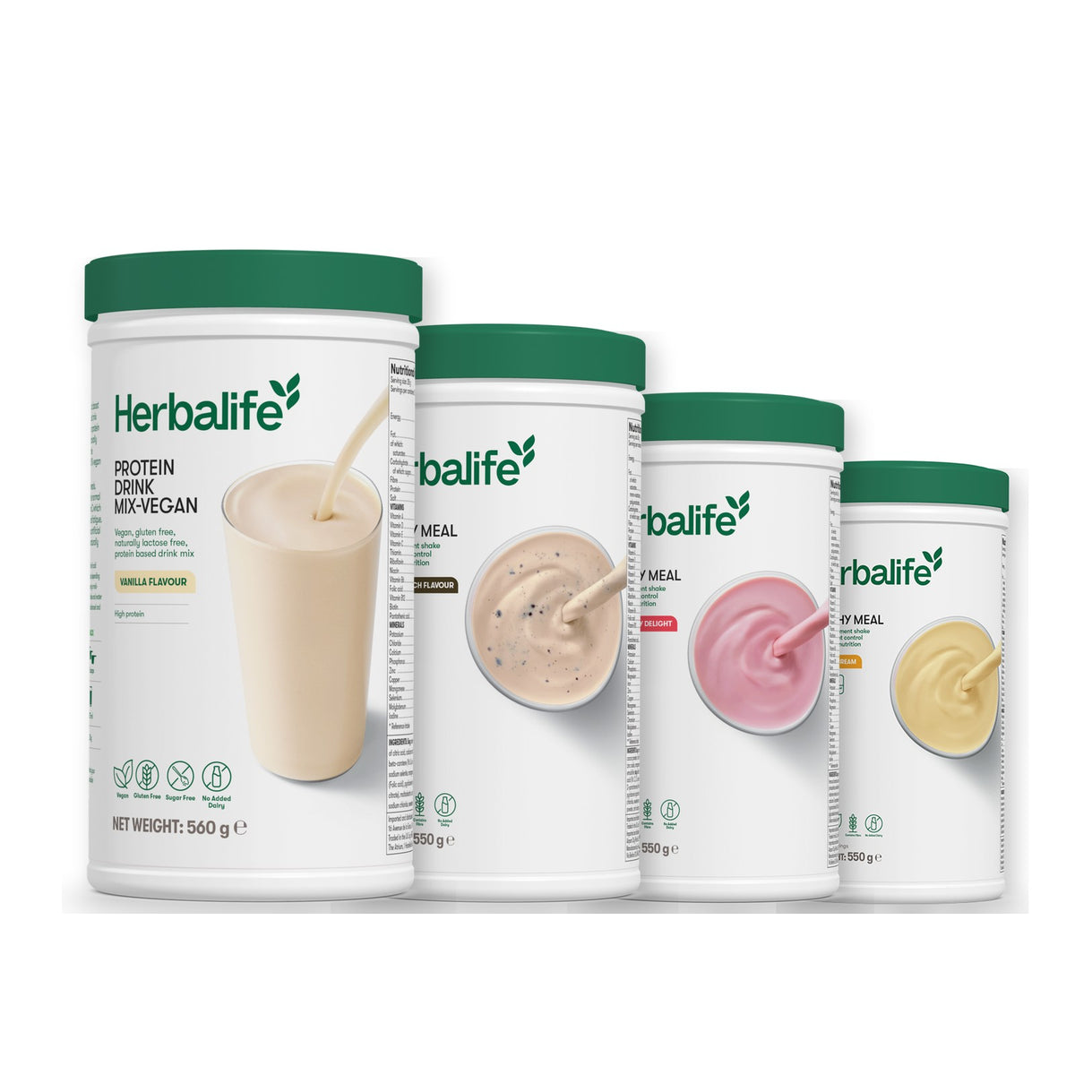 Protein Drink Mix + x3 F1 Shakes - COOKIE CRUNCH + 2 Flavours of Your Choice with Vegan Protein Drink Mix - Strawberry / Banana Cream