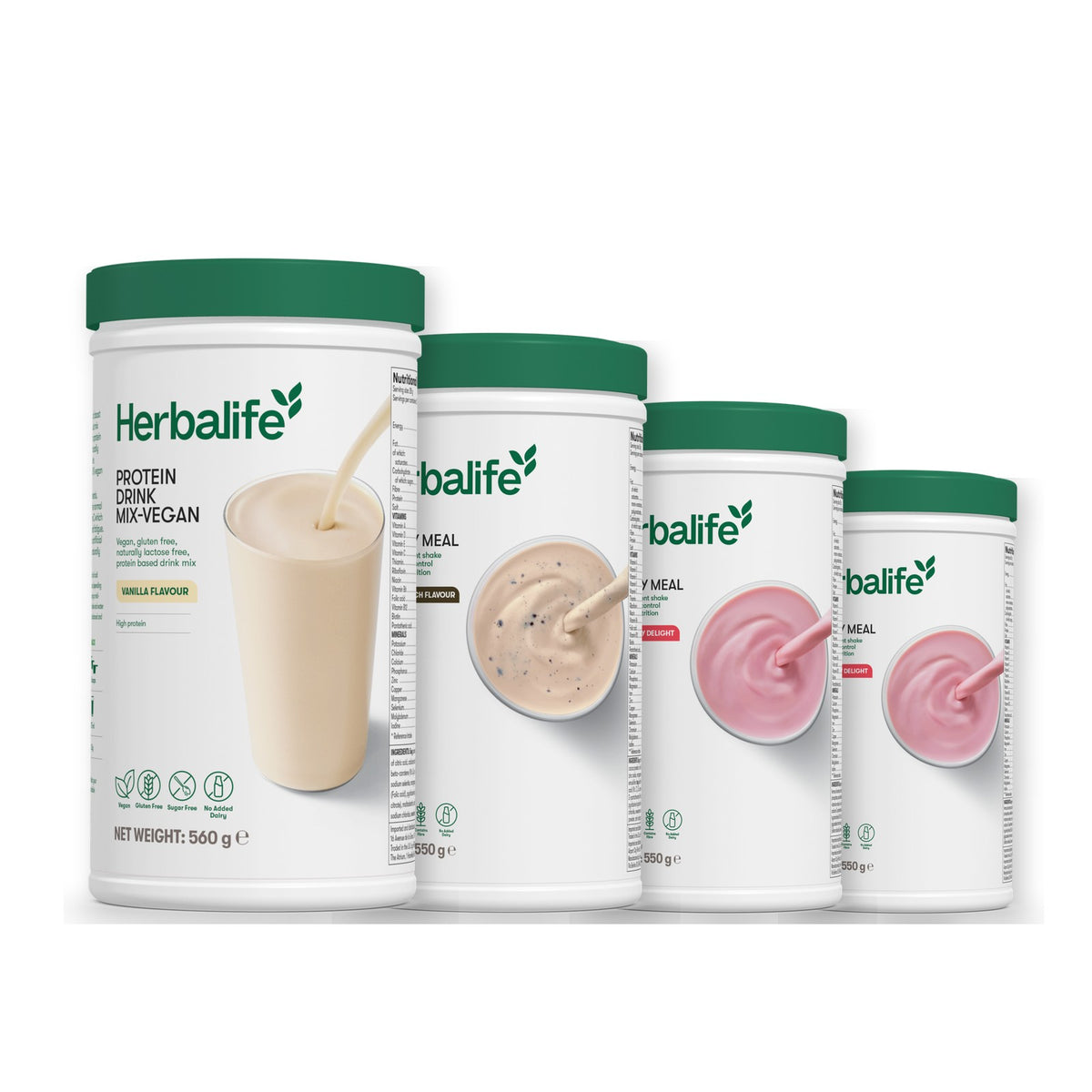 Protein Drink Mix + x3 F1 Shakes - COOKIE CRUNCH + 2 Flavours of Your Choice with Vegan Protein Drink Mix - Strawberry / Strawberry