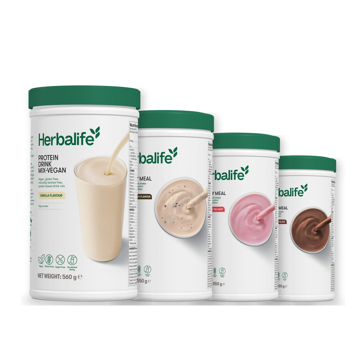 Protein Drink Mix + x3 F1 Shakes - COOKIE CRUNCH + 2 Flavours of Your Choice with Vegan Protein Drink Mix - Strawberry / Chocolate
