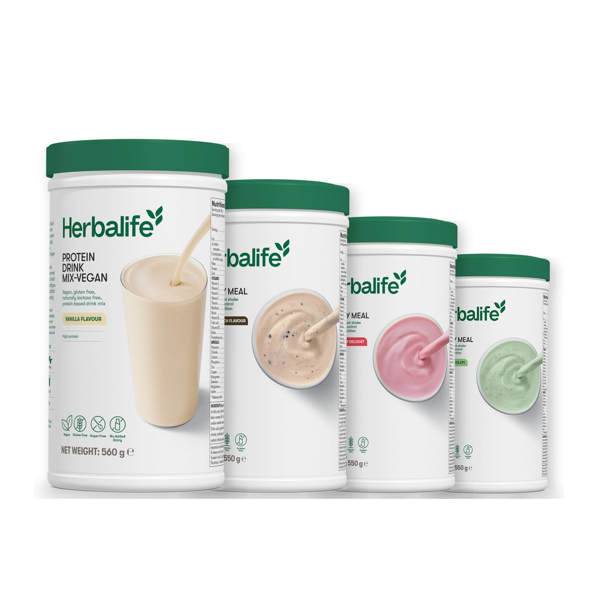 Protein Drink Mix + x3 F1 Shakes - COOKIE CRUNCH + 2 Flavours of Your Choice with Vegan Protein Drink Mix - Strawberry / Mint Chocolate